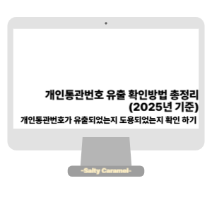 개인통관번호 유출 확인방법