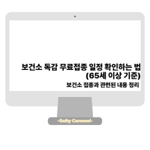 보건소 독감 무료접종