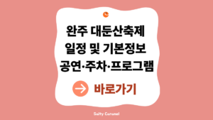 2026 완주 대둔산축제 일정 안내 (대둔산 케이블카·공연·주차 총정리) 4 완주 대둔산축제