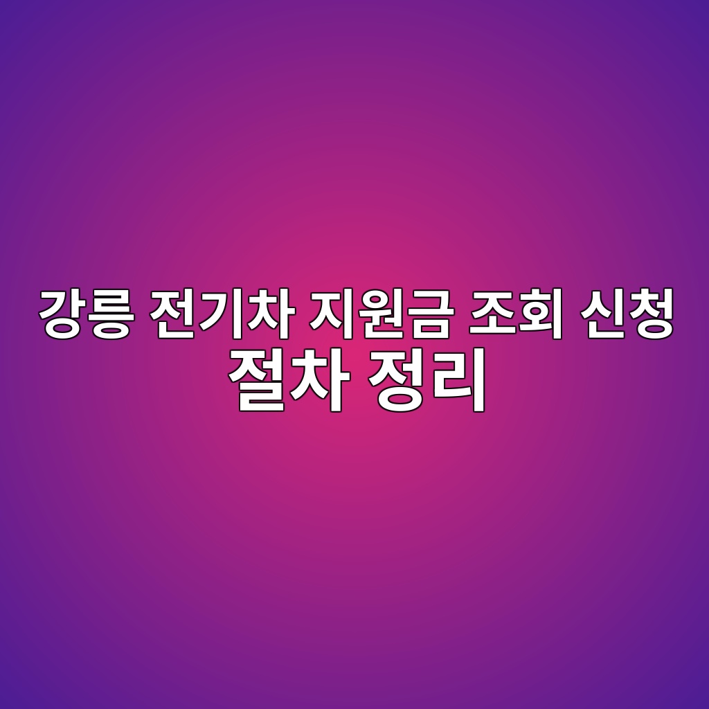 강릉 전기차 보조금