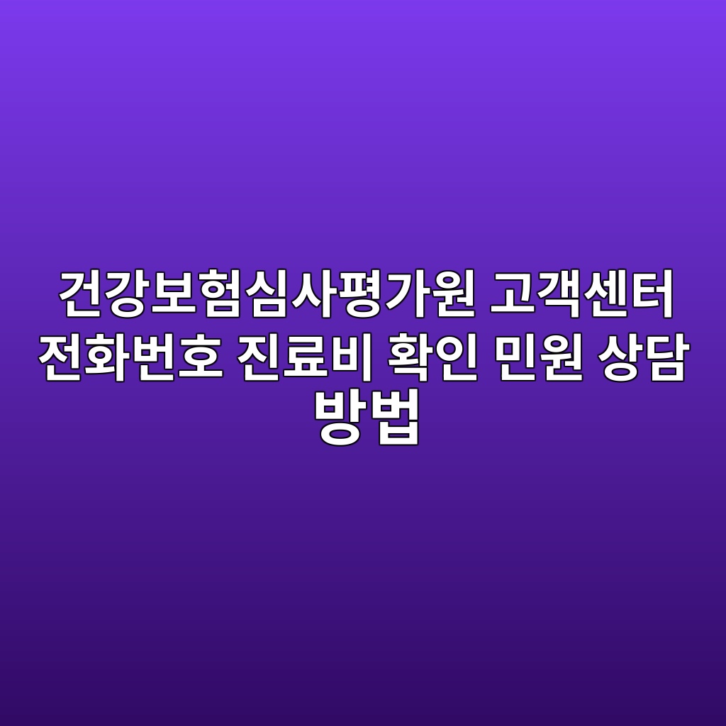 건강보험심사평가원 고객센터 전화번호 진료비 확인 민원 상담 방법