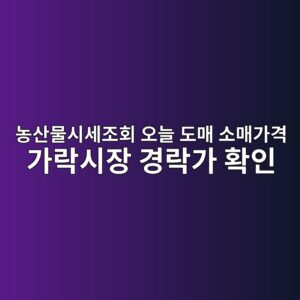 농산물시세조회