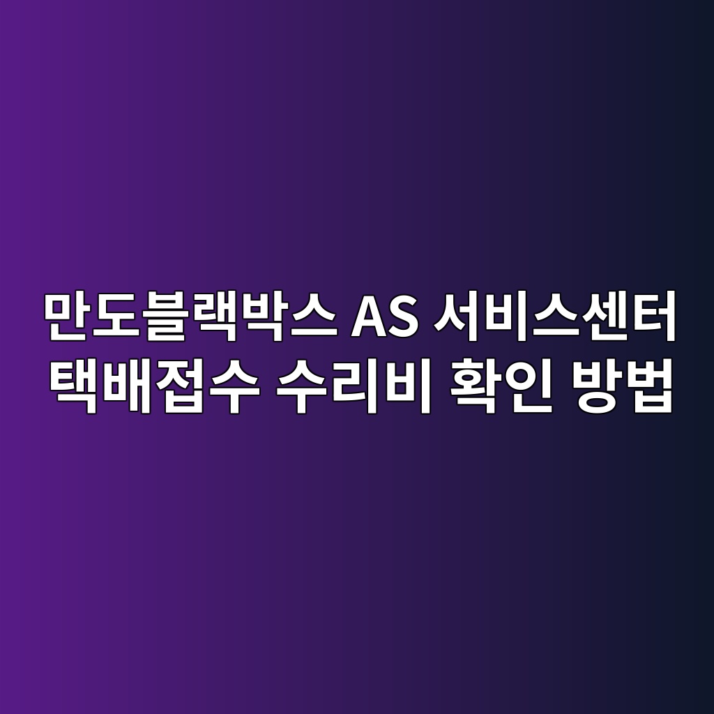 만도블랙박스 AS