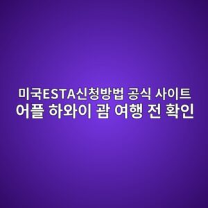 미국ESTA신청방법