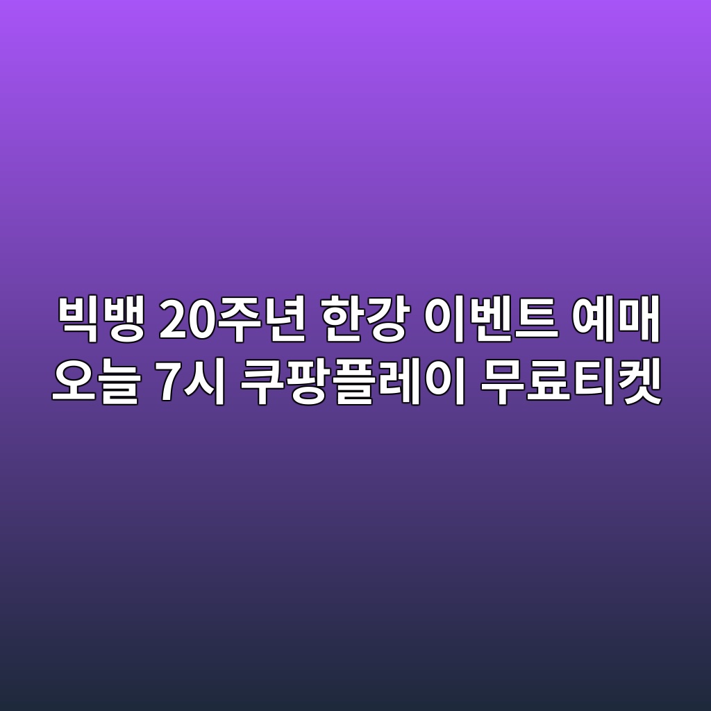 빅뱅 20주년 한강