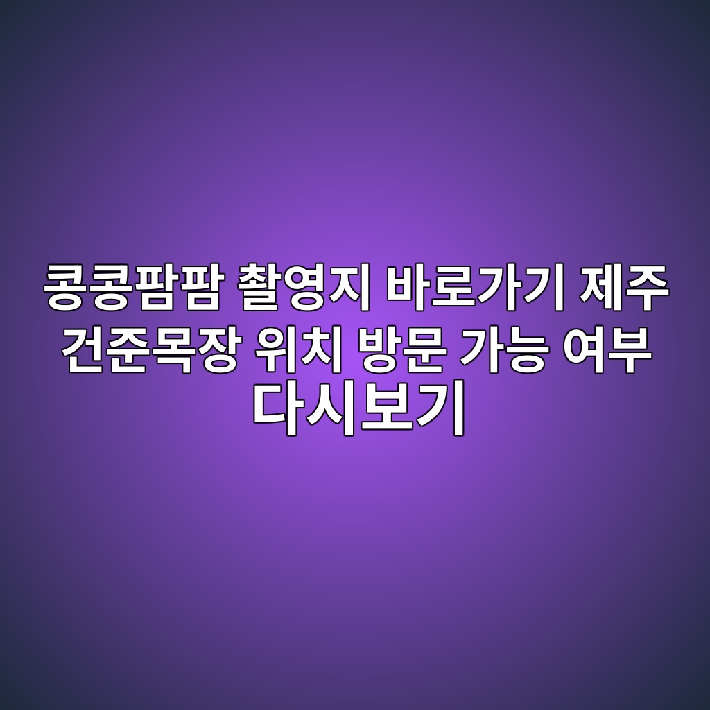 콩콩팜팜 촬영지